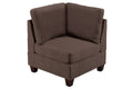 Modular Sectional 6Pc Set Living Room Furniture L Sectional Black Coffee Linen Like Fabric 2X Corner Wedge 2X Armless Chairs And 2X Ottomans Coffee Wood Primary Living Space Cushion Back
