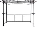 Grill Gazebo 8X5Ft,Outdoor Patio Canopy,Bbq Shelter With Steel Hardtop And Side Shelves Black Steel