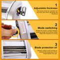 Electric Pasta Maker Noodle Maker Pasta Making Machine Dough Roller Cutter Thickness Adjustable Stainless Steel Us 110V 135W 2 Blades Type 1.5Mm Round Noodle 4Mm Flat Noodle Silver Stainless Steel