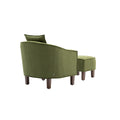 Coolmore Accent Chair With Ottoman, Mid Century Modern Barrel Chair Upholstered Club Tub Round Arms Chair For Living Room Olive Linen