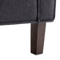 Coolmore Accent Chair With Ottoman, Mid Century Modern Barrel Chair Upholstered Club Tub Round Arms Chair For Living Room Dark Gray Linen