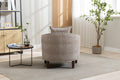 Coolmore Accent Chair With Ottoman, Mid Century Modern Barrel Chair Upholstered Club Tub Round Arms Chair For Living Room Leopard Gray Chenille