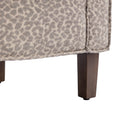 Coolmore Accent Chair With Ottoman, Mid Century Modern Barrel Chair Upholstered Club Tub Round Arms Chair For Living Room Leopard Gray Chenille