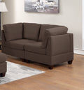 Living Room Furniture Corner Wedge Black Coffee Linen Like Fabric 1Pc Cushion Wedge Sofa Wooden Legs Coffee Primary Living Space Modern,Transitional Fabric