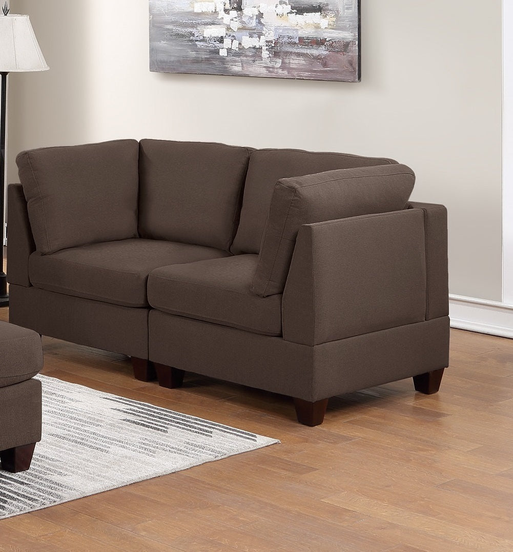 Living Room Furniture Corner Wedge Black Coffee Linen Like Fabric 1Pc Cushion Wedge Sofa Wooden Legs Coffee Primary Living Space Modern,Transitional Fabric
