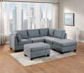 Living Room Furniture Armless Chair Grey Linen Like Fabric 1Pc Cushion Armless Chair Wooden Legs Grey Primary Living Space Contemporary,Modern,Transitional Fabric
