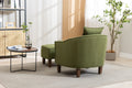 Coolmore Accent Chair With Ottoman, Mid Century Modern Barrel Chair Upholstered Club Tub Round Arms Chair For Living Room Olive Linen