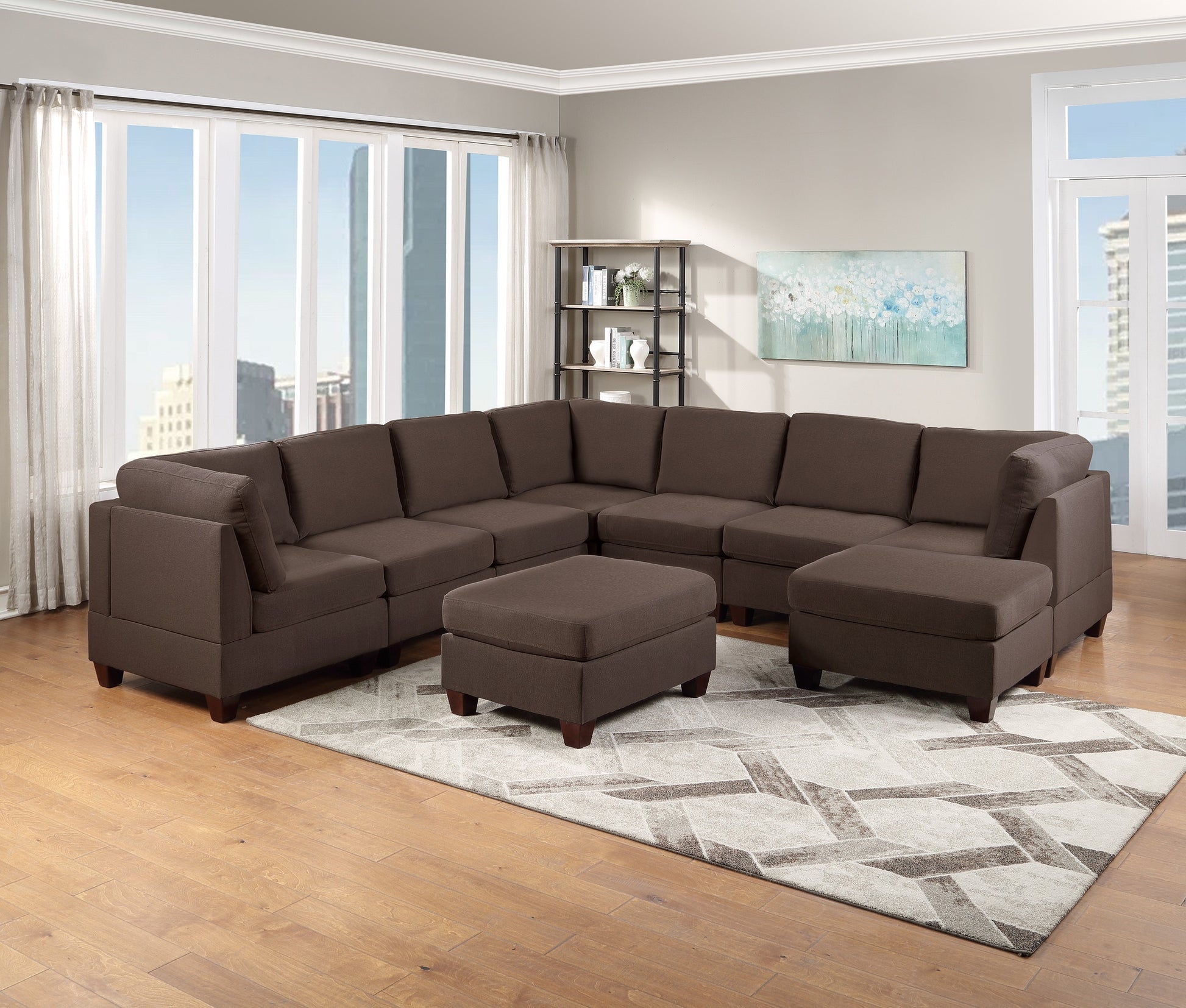 Living Room Furniture Corner Wedge Black Coffee Linen Like Fabric 1Pc Cushion Wedge Sofa Wooden Legs Coffee Primary Living Space Modern,Transitional Fabric