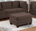 Modular Sofa Set 6Pc Set Living Room Furniture Sofa Loveseat Tufted Couch Nail Heads Black Coffee Linen Like Fabric 4X Corner Wedge 1X Armless Chair And 1X Ottoman Coffee Wood Primary Living Space Cushion Back Contemporary,Modern Modular Fabric 6 Seat