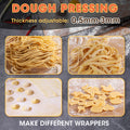 Electric Pasta Maker Noodle Maker Pasta Making Machine Dough Roller Cutter Thickness Adjustable Stainless Steel Us 110V 135W 2 Blades Type 1.5Mm Round Noodle 4Mm Flat Noodle Silver Stainless Steel