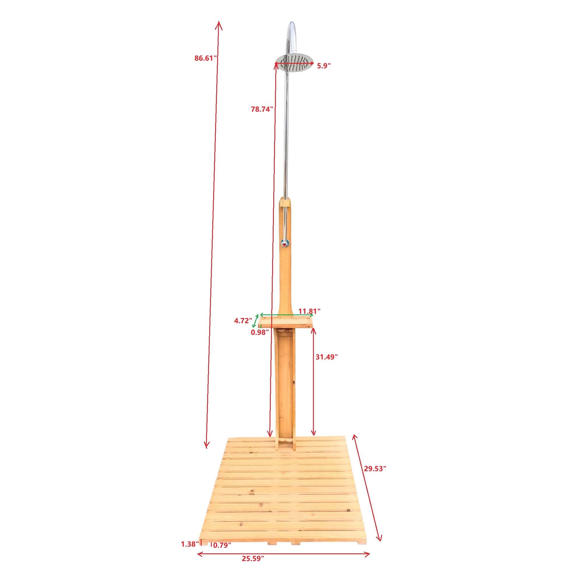 Outdoor Garden Pool Shower With Chassis Board, For Swimming Pool, Patio, Terrace, Garden,Wood Teak Solid Wood