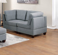 Modular Sofa Set 6Pc Set Living Room Furniture Sofa Loveseat Couch Grey Linen Like Fabric 4X Corner Wedge 1X Armless Chair And 1X Ottoman Grey Wood Primary Living Space Cushion Back Modern,Transitional Modular Fabric 6 Seat