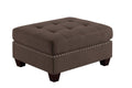 Contemporary Modular Sectional 6Pc Set Living Room Furniture Corner Sectional Black Coffee Linen Like Fabric Tufted Nail Heads 2X Corner Wedge 3X Armless Chair And 1X Ottoman Coffee Wood Primary Living Space Cushion Back Contemporary,Modern Modular