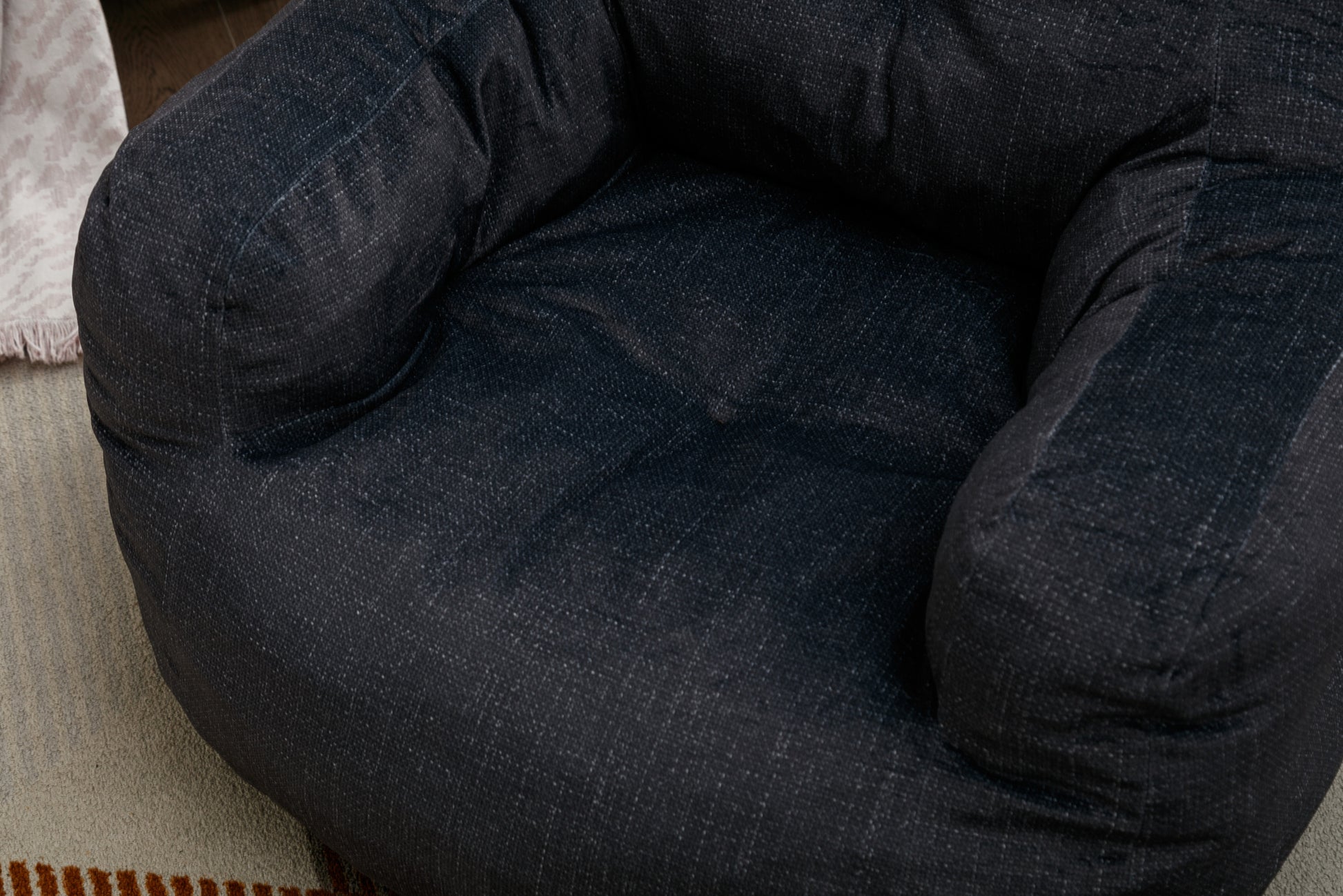 010 Soft Velvet Fabric Bean Bag Chair Filled With Memory Sponge,Dark Gray Dark Gray Velvet Primary Living Space Soft Modern Foam Velvet