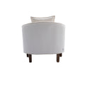 Coolmore Accent Chair With Ottoman, Mid Century Modern Barrel Chair Upholstered Club Tub Round Arms Chair For Living Room Beige Linen