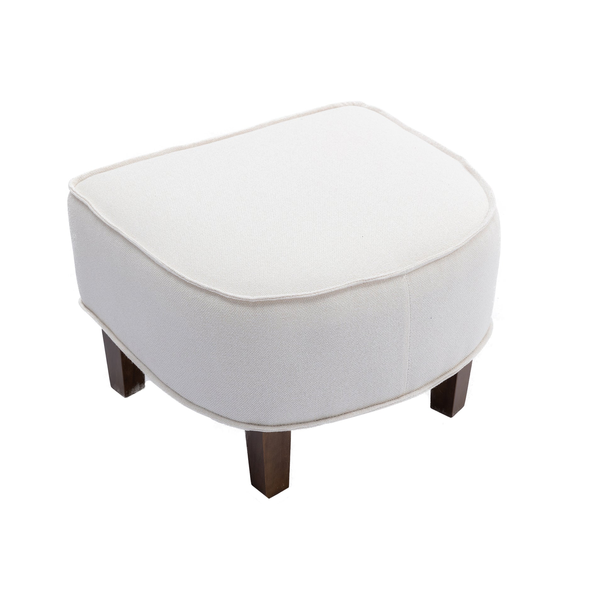 Coolmore Accent Chair With Ottoman, Mid Century Modern Barrel Chair Upholstered Club Tub Round Arms Chair For Living Room Beige Linen