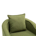 Coolmore Accent Chair With Ottoman, Mid Century Modern Barrel Chair Upholstered Club Tub Round Arms Chair For Living Room Olive Linen