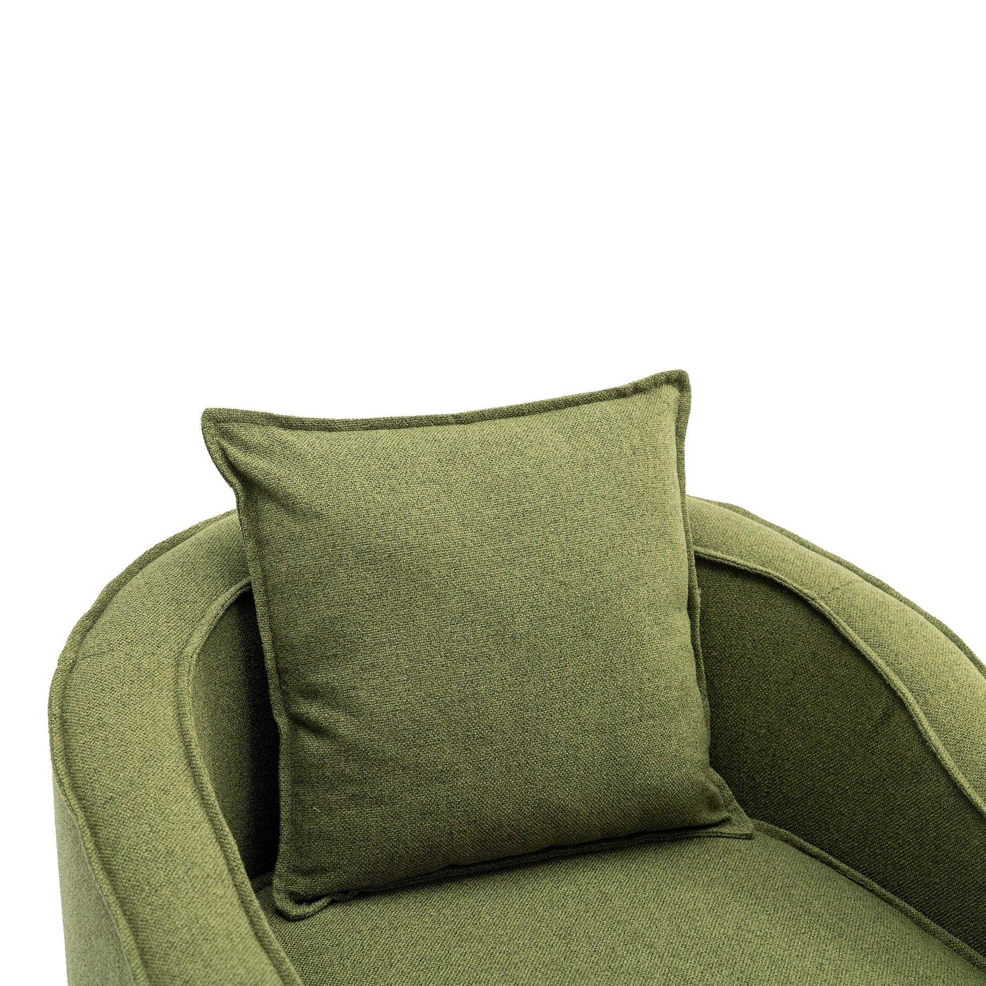 Coolmore Accent Chair With Ottoman, Mid Century Modern Barrel Chair Upholstered Club Tub Round Arms Chair For Living Room Olive Linen