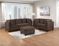 Modular Sofa Set 6Pc Set Living Room Furniture Sofa Loveseat Couch Black Coffee Linen Like Fabric 4X Corner Wedge 1X Armless Chair And 1X Ottoman Coffee Primary Living Space Cushion Back