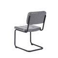 Ligth Grey Modern Simple Style Dining Chair Pu Leather Black Metal Pipe Dining Room Furniture Chair Set Of 2 Light Grey Pu Leather