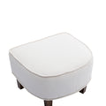 Coolmore Accent Chair With Ottoman, Mid Century Modern Barrel Chair Upholstered Club Tub Round Arms Chair For Living Room Beige Linen