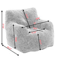 010 Soft Velvet Fabric Bean Bag Chair Filled With Memory Sponge,Dark Gray Dark Gray Velvet Primary Living Space Soft Modern Foam Velvet