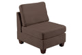Modular Sectional 6Pc Set Living Room Furniture L Sectional Black Coffee Linen Like Fabric 2X Corner Wedge 2X Armless Chairs And 2X Ottomans Coffee Wood Primary Living Space Cushion Back