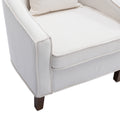 Coolmore Accent Chair With Ottoman, Mid Century Modern Barrel Chair Upholstered Club Tub Round Arms Chair For Living Room Beige Linen