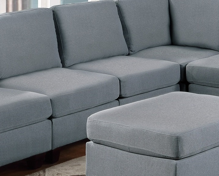 Living Room Furniture Armless Chair Grey Linen Like Fabric 1Pc Cushion Armless Chair Wooden Legs Grey Primary Living Space Contemporary,Modern,Transitional Fabric