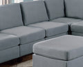 Modular Sectional 9Pc Set Living Room Furniture Corner Sectional Couch Grey Linen Like Fabric 3X Corner Wedge 4X Armless Chairs And 2X Ottomans Grey Wood Primary Living Space Cushion Back Modern,Transitional Modular Fabric 9 Seat