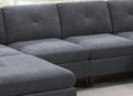 Modular Living Room Furniture Armless Chair Ash Chenille Fabric 1Pc Cushion Armless Chair Couch. Gray Wash Primary Living Space Contemporary,Modern Chenille