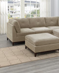 Modular Living Room Furniture Ottoman Camel Chenille Fabric 1Pc Cushion Ottoman Couch Exposed Wooden Base Camel Chenille Primary Living Space Contemporary,Modern Rectangle Chenille