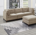 Modular Living Room Furniture Armless Chair Camel Chenille Fabric 1Pc Cushion Armless Chair Couch Exposed Wooden Base Camel Primary Living Space Contemporary,Modern Chenille