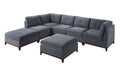 Modular Living Room Furniture Armless Chair Ash Chenille Fabric 1Pc Cushion Armless Chair Couch. Gray Wash Primary Living Space Contemporary,Modern Chenille