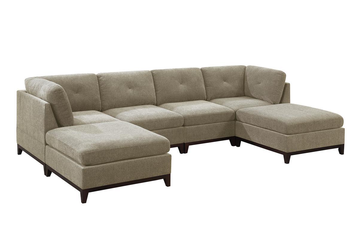 Modular Living Room Furniture Ottoman Camel Chenille Fabric 1Pc Cushion Ottoman Couch Exposed Wooden Base Camel Chenille Primary Living Space Contemporary,Modern Rectangle Chenille