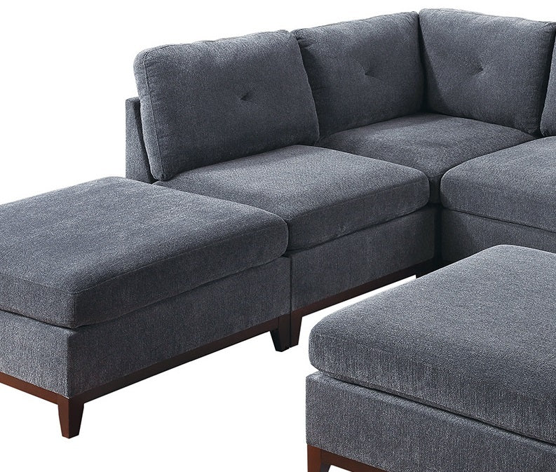 Modular Living Room Furniture Armless Chair Ash Chenille Fabric 1Pc Cushion Armless Chair Couch. Gray Wash Primary Living Space Contemporary,Modern Chenille