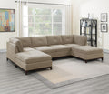 Modular Living Room Furniture Armless Chair Camel Chenille Fabric 1Pc Cushion Armless Chair Couch Exposed Wooden Base Camel Primary Living Space Contemporary,Modern Chenille