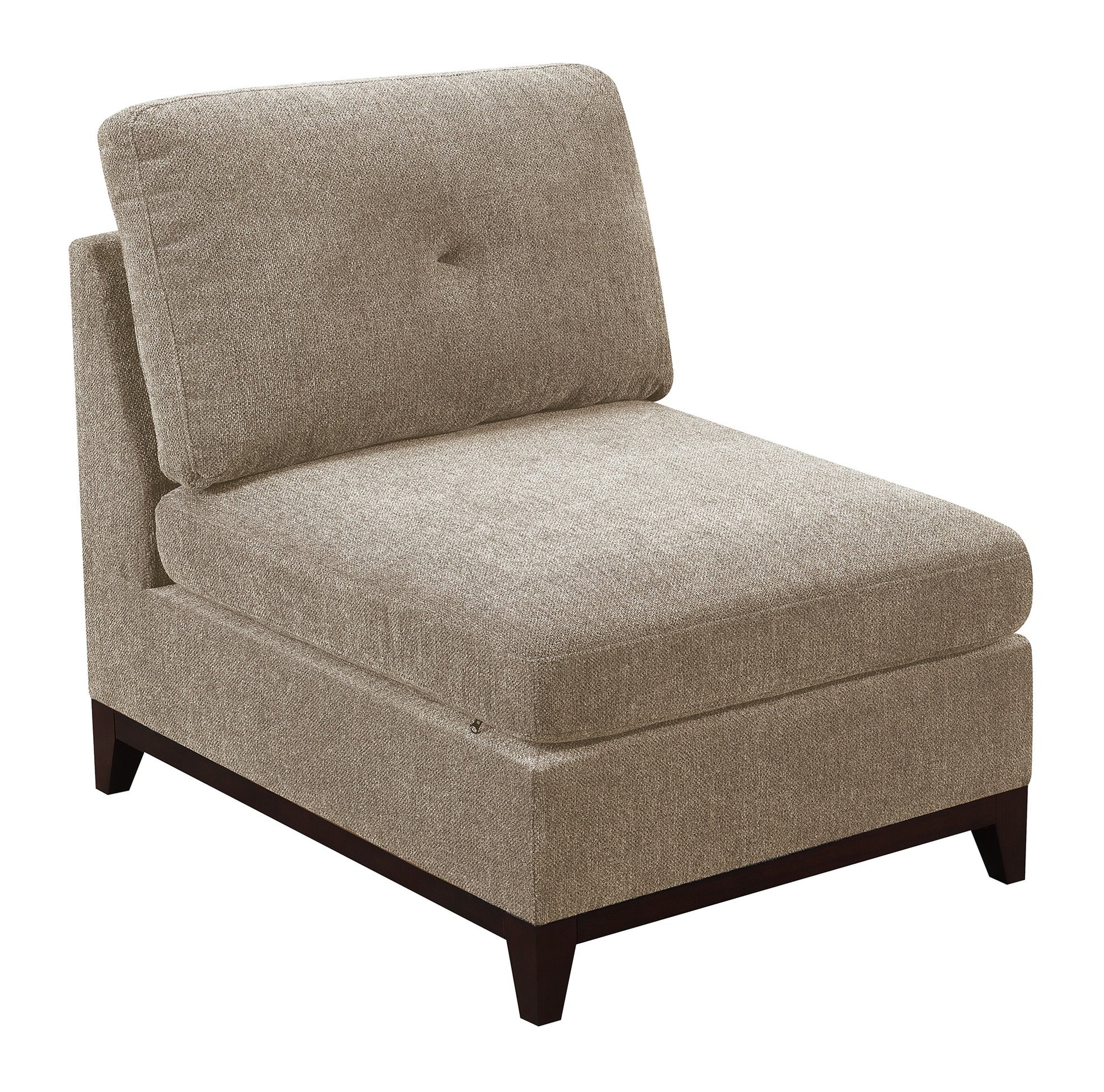 Modular Living Room Furniture Armless Chair Camel Chenille Fabric 1Pc Cushion Armless Chair Couch Exposed Wooden Base Camel Primary Living Space Contemporary,Modern Chenille