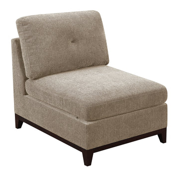 Modular Living Room Furniture Armless Chair Camel Chenille Fabric 1Pc Cushion Armless Chair Couch Exposed Wooden Base Camel Primary Living Space Contemporary,Modern Chenille