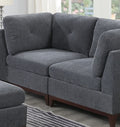 Ash Grey Chenille Fabric Modular Sofa Set 6Pc Set Living Room Furniture Couch Sofa Loveseat 4X Corner Wedge 1X Armless Chair And 1X Ottoman Tufted Back Gun Ash Chenille Wood Primary Living Space Cushion Back Contemporary,Modern Modular Chenille 6 Seat