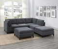 Modular Living Room Furniture Armless Chair Ash Chenille Fabric 1Pc Cushion Armless Chair Couch. Gray Wash Primary Living Space Contemporary,Modern Chenille