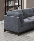 Ash Grey Chenille Fabric Modular Sectional 9Pc Set Living Room Furniture Corner Sectional Couch 3X Corner Wedge 4X Armless Chairs And 2X Ottomans Tufted Back. Gun Ash Chenille Wood Primary Living Space Cushion Back Contemporary,Modern Modular Chenille 9