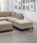 Modular Living Room Furniture Ottoman Camel Chenille Fabric 1Pc Cushion Ottoman Couch Exposed Wooden Base Camel Chenille Primary Living Space Contemporary,Modern Rectangle Chenille