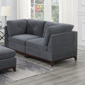 Ash Grey Chenille Fabric Modular Sofa Set 6Pc Set Living Room Furniture Couch Sofa Loveseat 4X Corner Wedge 1X Armless Chair And 1X Ottoman Tufted Back Gun Ash Chenille Wood Primary Living Space Cushion Back Contemporary,Modern Modular Chenille 6 Seat