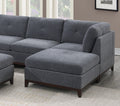 Ash Grey Chenille Fabric Modular Sectional 9Pc Set Living Room Furniture Corner Sectional Couch 3X Corner Wedge 4X Armless Chairs And 2X Ottomans Tufted Back. Gun Ash Chenille Wood Primary Living Space Cushion Back Contemporary,Modern Modular Chenille 9