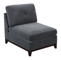 Ash Grey Chenille Fabric Modular Sofa Set 6Pc Set Living Room Furniture Couch Sofa Loveseat 4X Corner Wedge 1X Armless Chair And 1X Ottoman Tufted Back Gun Ash Chenille Wood Primary Living Space Cushion Back Contemporary,Modern Modular Chenille 6 Seat