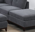 Ash Grey Chenille Fabric Modular Sectional 6Pc Set Living Room Furniture Corner L Sectional Couch 2X Corner Wedge 2X Armless Chairs And 2X Ottomans Tufted Back Gun Ash Chenille Wood Primary Living Space Cushion Back Contemporary,Modern Modular Chenille 6