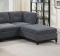 Ash Grey Chenille Fabric Modular Sectional 6Pc Set Living Room Furniture U Sectional Couch 2X Corner Wedge 2X Armless Chairs And 2X Ottomans Tufted Back. Gun Ash Chenille Wood Primary Living Space Cushion Back Contemporary,Modern Modular Chenille 6 Seat