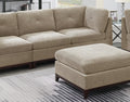 Camel Chenille Fabric Modular Sofa Set 6Pc Set Living Room Furniture Couch Sofa Loveseat 4X Corner Wedge 1X Armless Chair And 1X Ottoman Tufted Back Exposed Wooden Base Camel Chenille Wood Primary Living Space Cushion Back Contemporary,Modern Modular