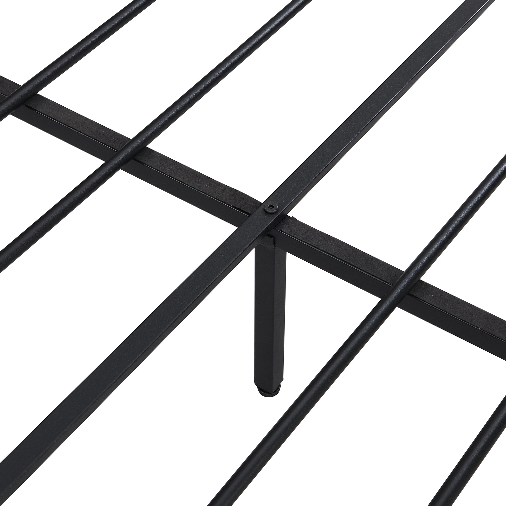 King Size Metal Platform Bed Frame With Wooden Headboard And Footboard With Usb Liner, No Box Spring Needed, Large Under Bed Storage, Easy Assemble King Black Brown Metal